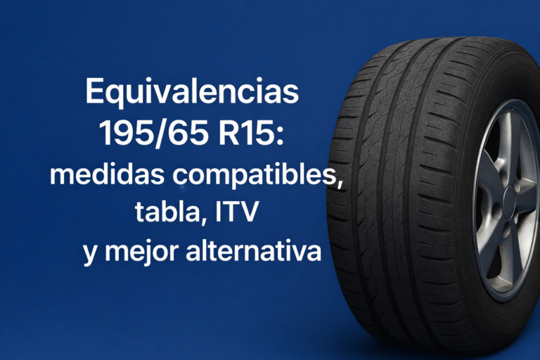 Equivalencias 195/65 R15: medidas compatibles, tabla, ITV y mejor alternativa