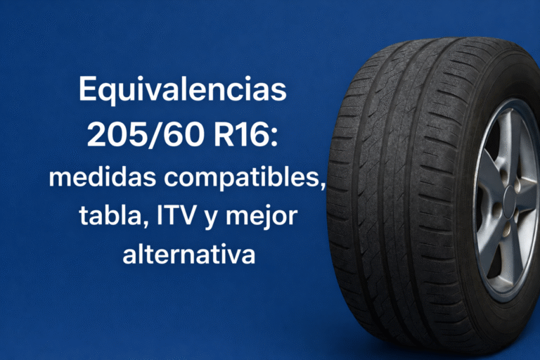 Equivalencias 205/60 R16: medidas compatiblestablaITV y mejor alternativa