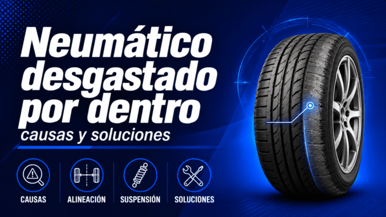 Neumático desgastado por dentro: causas y soluciones
